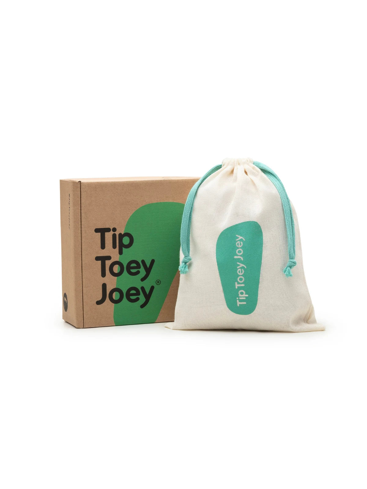 Candy dream pink baby sandals shown with the Tip Toey Joey gift box and signature cotton drawstring storage bag.