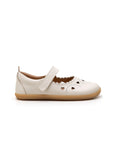 Side profile of the kids metallic tapioca Sweetheart Mary Jane showing the thin ergonomic sole.
