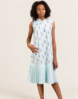 Drop Waist Cheongsam - Turquoise Vases