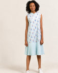 Drop Waist Cheongsam - Turquoise Vases