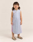 Wrap Cheongsam - Pink Teal Mosaic