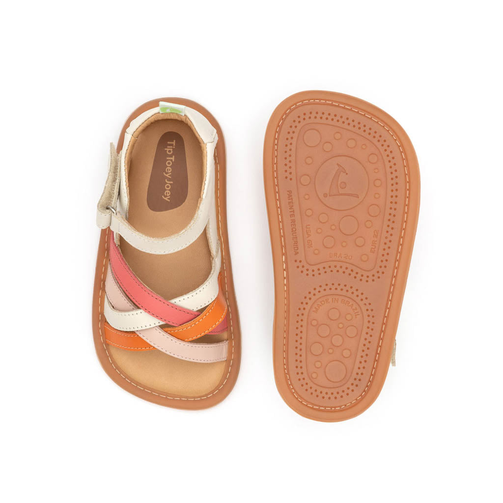Tip Toey Joey Criss Cross - Tapioca / Tangerine / Coral Matte