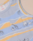 Sleeveless Romper - Grey Animal March