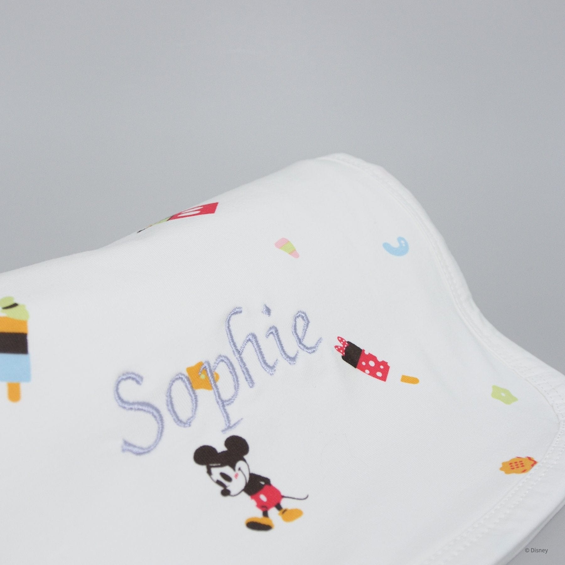 Ice cream blanket with Mickey Mouse and Sophie's name