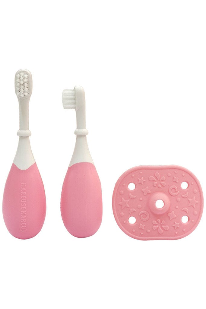 Palm Grasp Toddler Training Toothbrush - Pink by Marcus & Marcus | Bathtime | The Elly Store Singapore
