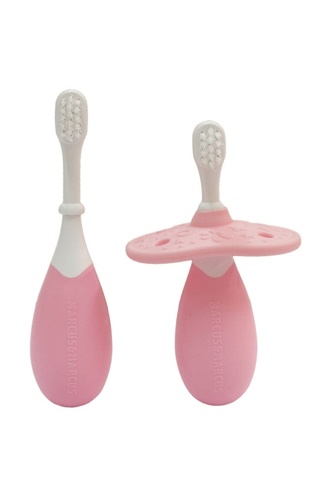 Palm Grasp Toddler Training Toothbrush - Pink by Marcus & Marcus | Bathtime | The Elly Store Singapore